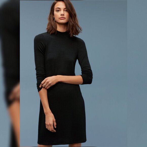 Aritzia Wilfred Free Moulton Mock Neck Low Back Dress - 2018 - Black - Sz S - Picture 10 of 11